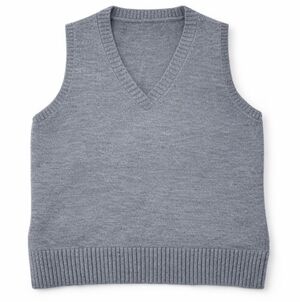 SHEIN Women's L Heather Gray Knit Sleeveless Sweater Vest, Preppy Academia
